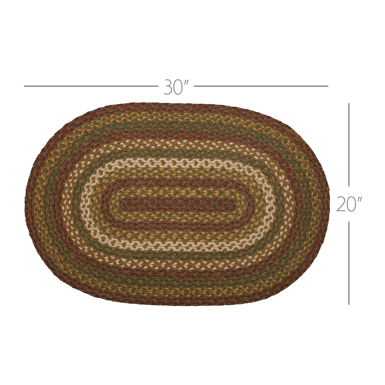 Tea Cabin Jute Braided Rug Oval 20"x30" with Rug Pad VHC Brands