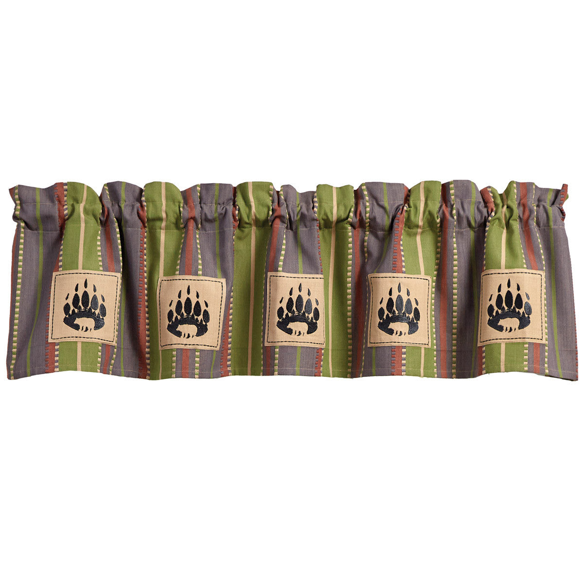 Shenandoah Stripe Lined Patch Valance 14" L - Park designs - The Fox Decor