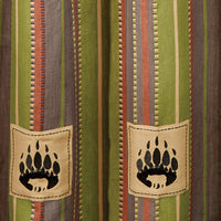 Shenandoah Stripe Bear Patch Shower Curtain 72