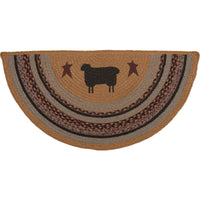 Thumbnail for Heritage Farms Sheep Jute Braided Rug Half Circle 16.5