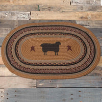 Thumbnail for Heritage Farms Sheep Jute Braided Rug Oval 20