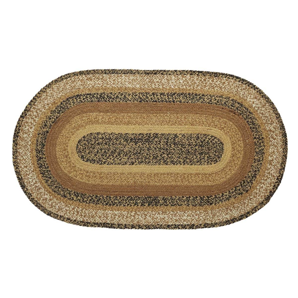 Kettle Grove Jute Braided Rug Oval 24"x36" with Rug Pad VHC Brands - The Fox Decor