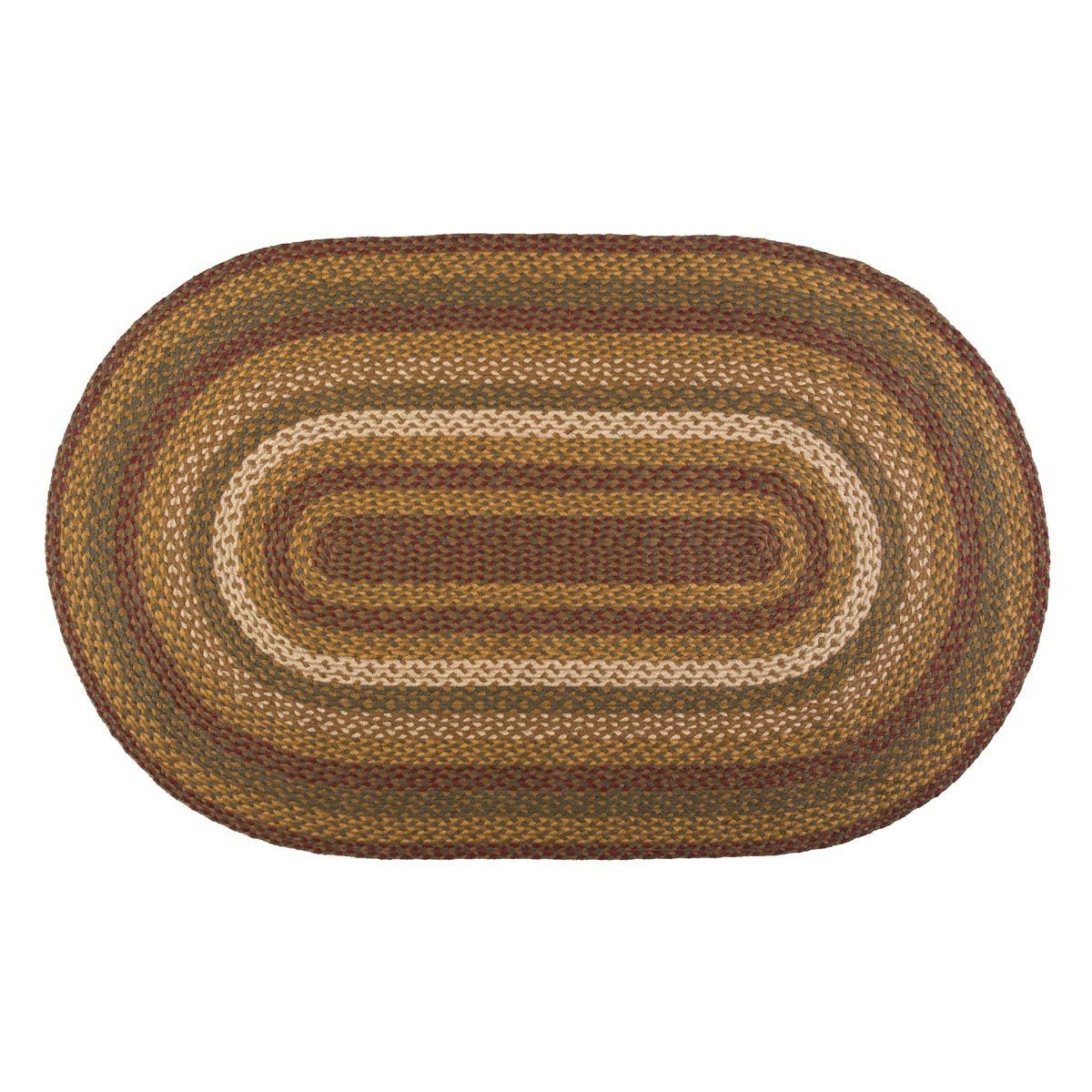 Tea Cabin Jute Braided Rug Oval 3'x5' with Rug Pad VHC Brands - The Fox Decor