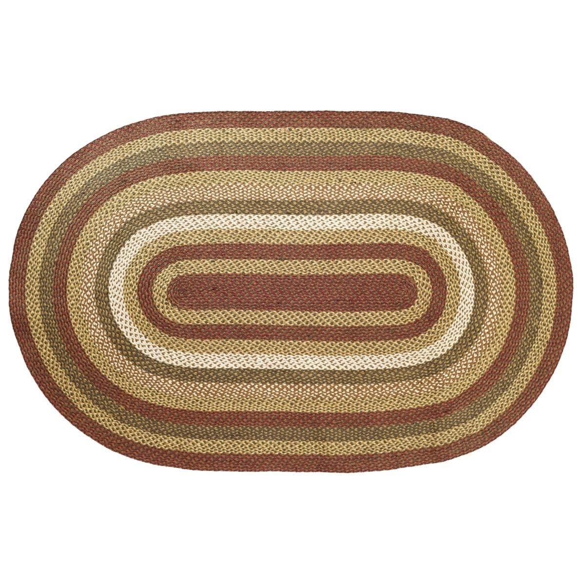 Tea Cabin Jute Braided Rug Oval 5'x8' with Rug Pad VHC Brands - The Fox Decor