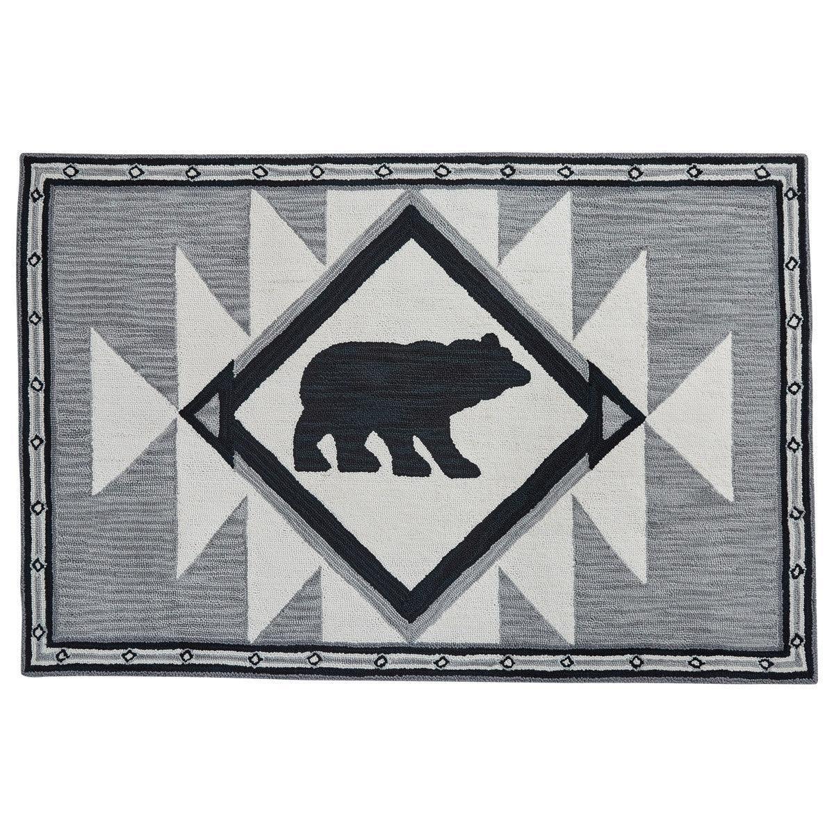 Tribal Hooked Rug 4' x 6' Black, Gray Park Designs - The Fox Decor