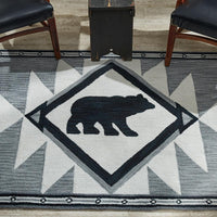Thumbnail for Tribal Hooked Rug 4' x 6' Black, Gray Park Designs - The Fox Decor