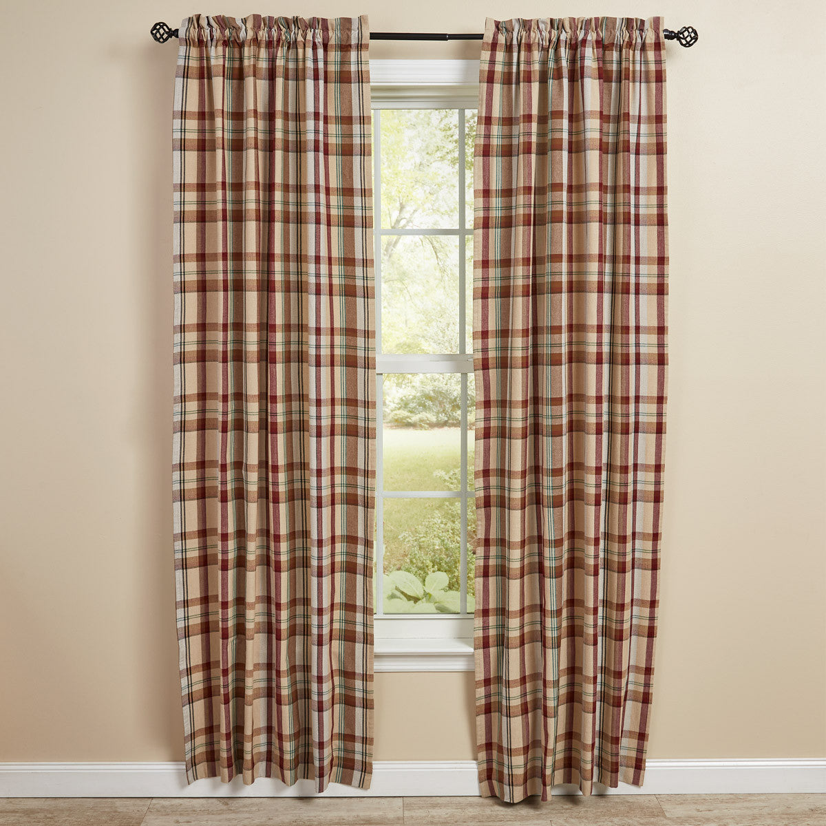 Gamekeeper Plaid Lined Panel Pair Curtain 84