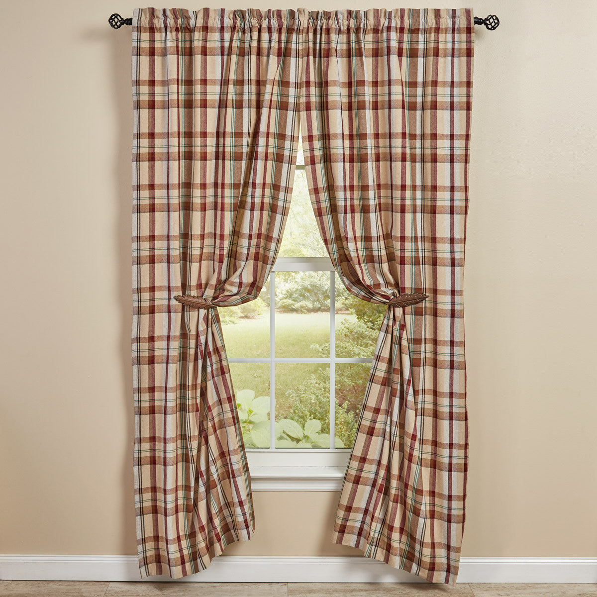 Gamekeeper Plaid Lined Panel Pair Curtain 84" Park Designs - The Fox Decor