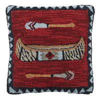 Thumbnail for Wilderness Canoe Hooked Pillow Polyester Fill 18