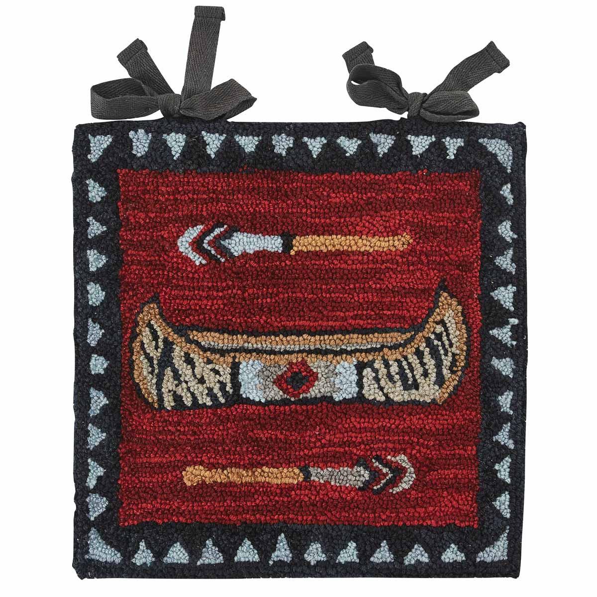 Wilderness Canoe Hooked Chair Pad Park Designs - The Fox Decor