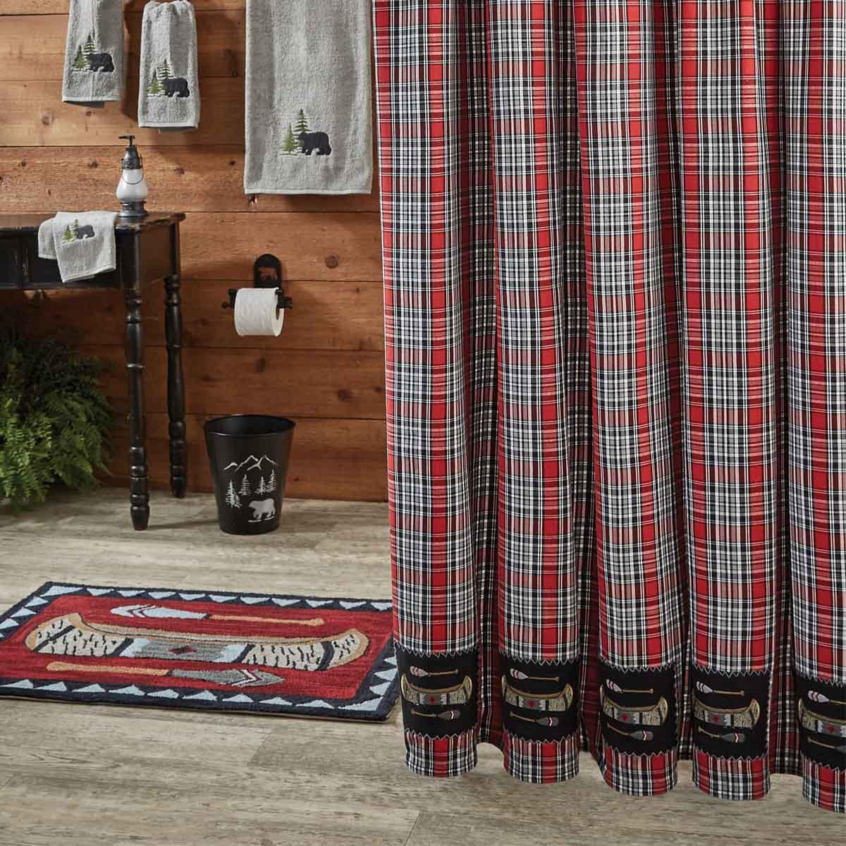 Wilderness Canoe Patch Shower Curtain 72" X 72" Park Designs - The Fox Decor