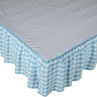 Thumbnail for Annie Buffalo Blue Check Queen Bed Skirt 60x80x16 VHC Brands