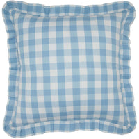 Thumbnail for Annie Buffalo Blue Check Ruffled Fabric Pillow 18x18 VHC Brands