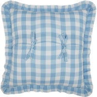 Thumbnail for Annie Buffalo Blue Check Ruffled Fabric Pillow 18x18 VHC Brands