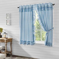Thumbnail for Annie Buffalo Blue Check Ruffled Short Panel Set of 2 63x36 VHC Brands