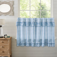 Thumbnail for Annie Buffalo Blue Check Ruffled Tier Set of 2 L36xW36 VHC Brands