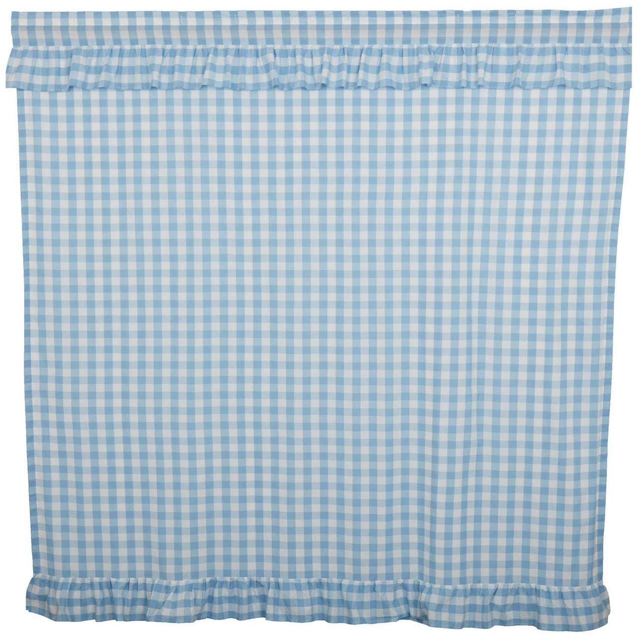 Annie Buffalo Blue Check Ruffled Shower Curtain 72x72 VHC Brands