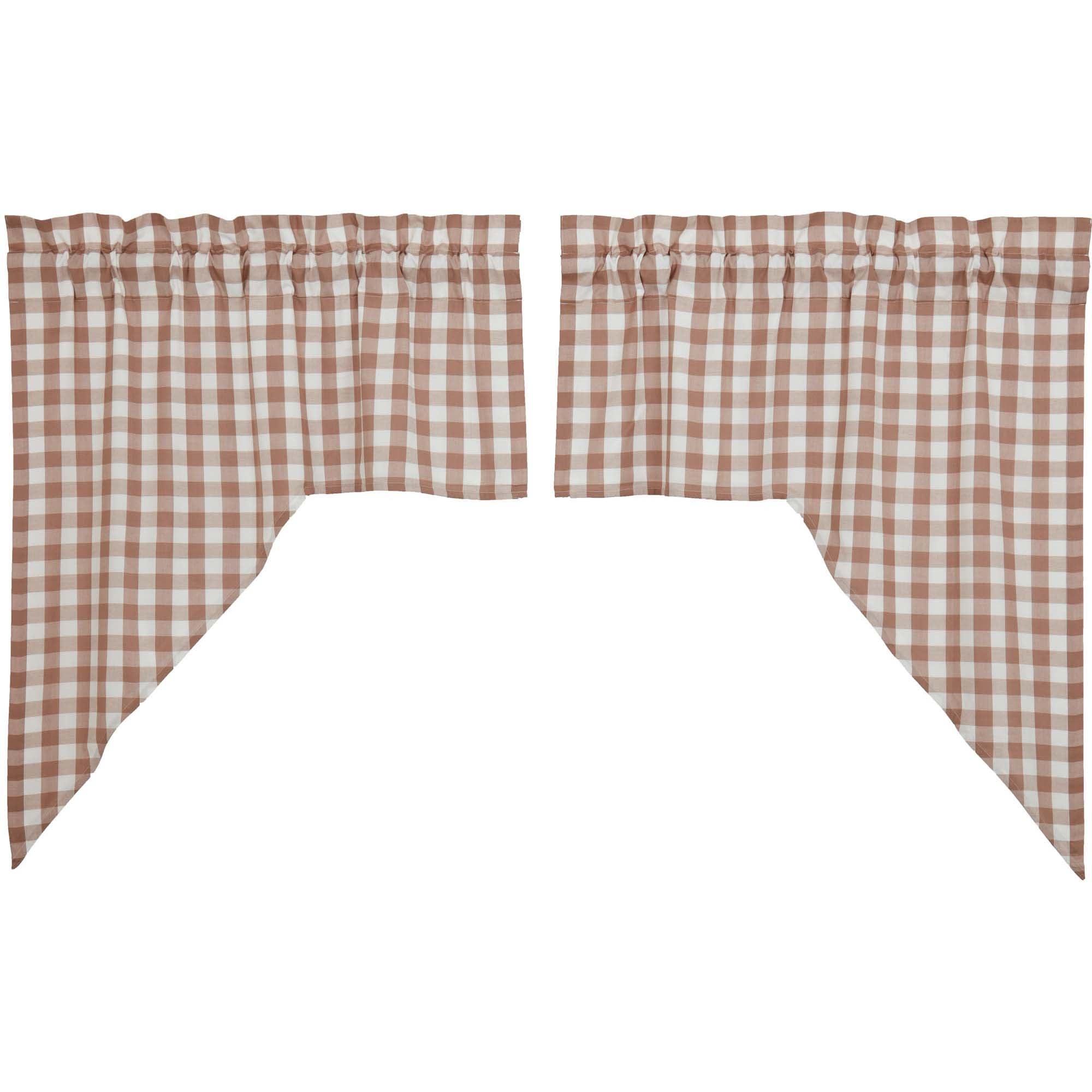 Annie Buffalo Portabella Check Swag Set of 2 36x36x16 VHC Brands - The Fox Decor