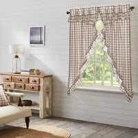 Thumbnail for Annie Buffalo Portabella Check Ruffled Prairie Short Panel Set of 2 63x36x18 VHC Brands - The Fox Decor