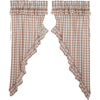 Thumbnail for Annie Buffalo Portabella Check Ruffled Prairie Short Panel Set of 2 63x36x18 VHC Brands