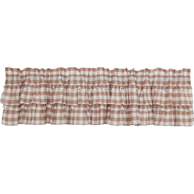 Annie Buffalo Portabella Check Ruffled Valance 16x72 VHC Brands - The Fox Decor