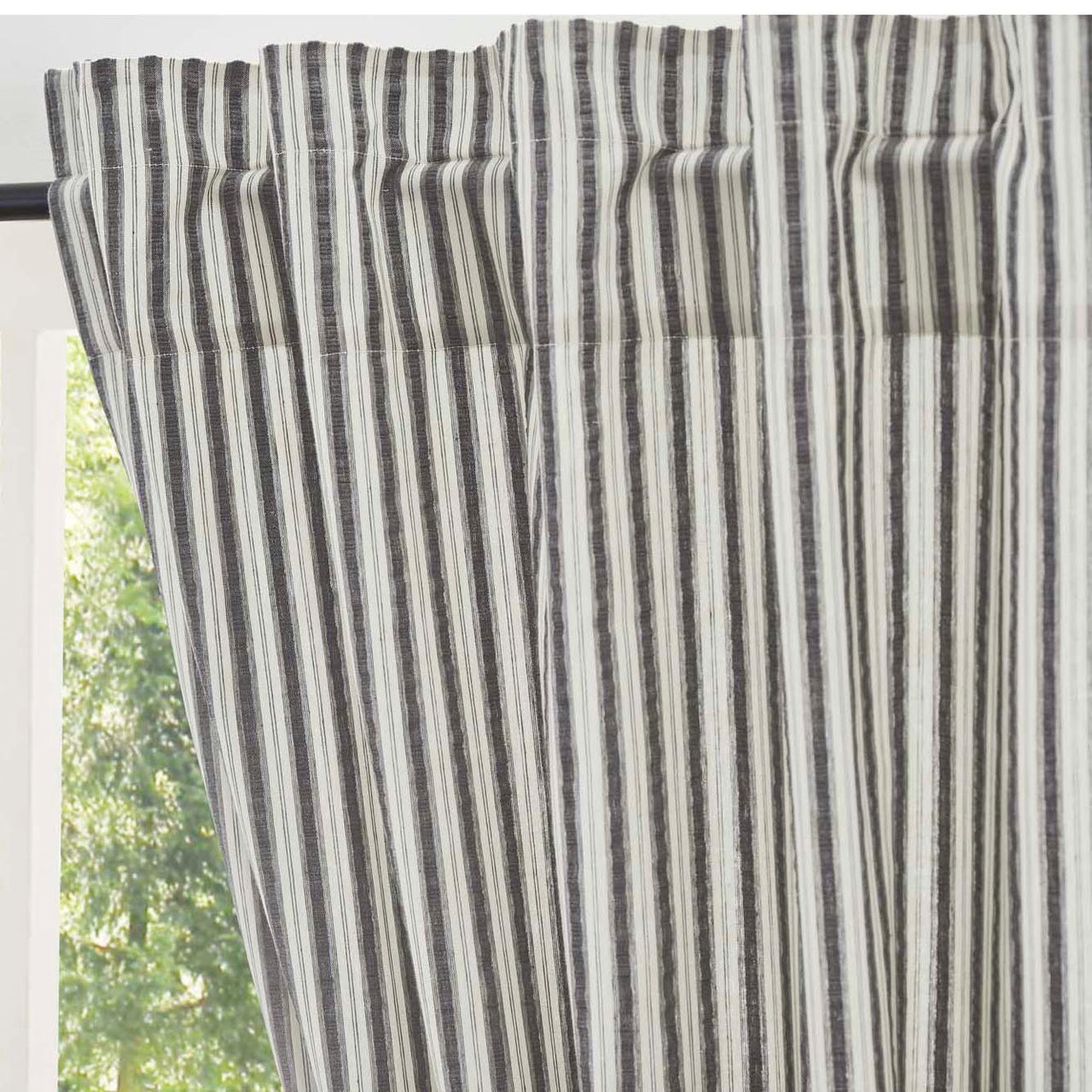 Ashmont Ticking Stripe Panel Set of 2 84x40 VHC Brands - The Fox Decor