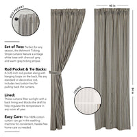 Thumbnail for Ashmont Ticking Stripe Panel Set of 2 84x40 VHC Brands - The Fox Decor