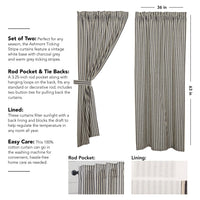 Thumbnail for Ashmont Ticking Stripe Short Panel Set of 2 63x36 VHC Brands - The Fox Decor