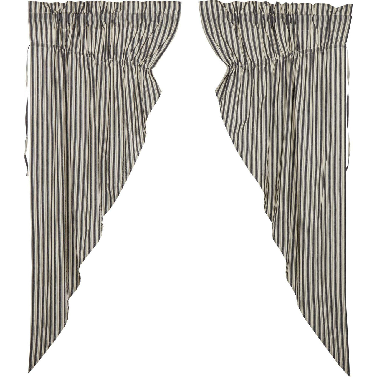 Ashmont Ticking Stripe Prairie Short Panel Set of 2 63x36x18 VHC Brands