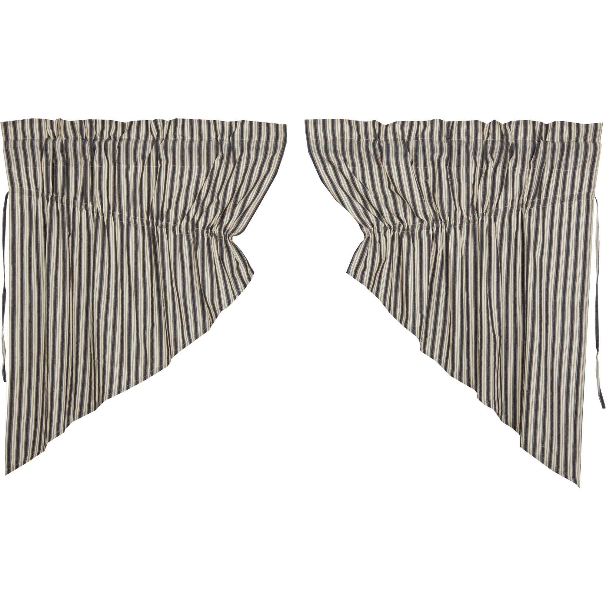 Ashmont Ticking Stripe Prairie Swag Set of 2 36x36x18 VHC Brands - The Fox Decor