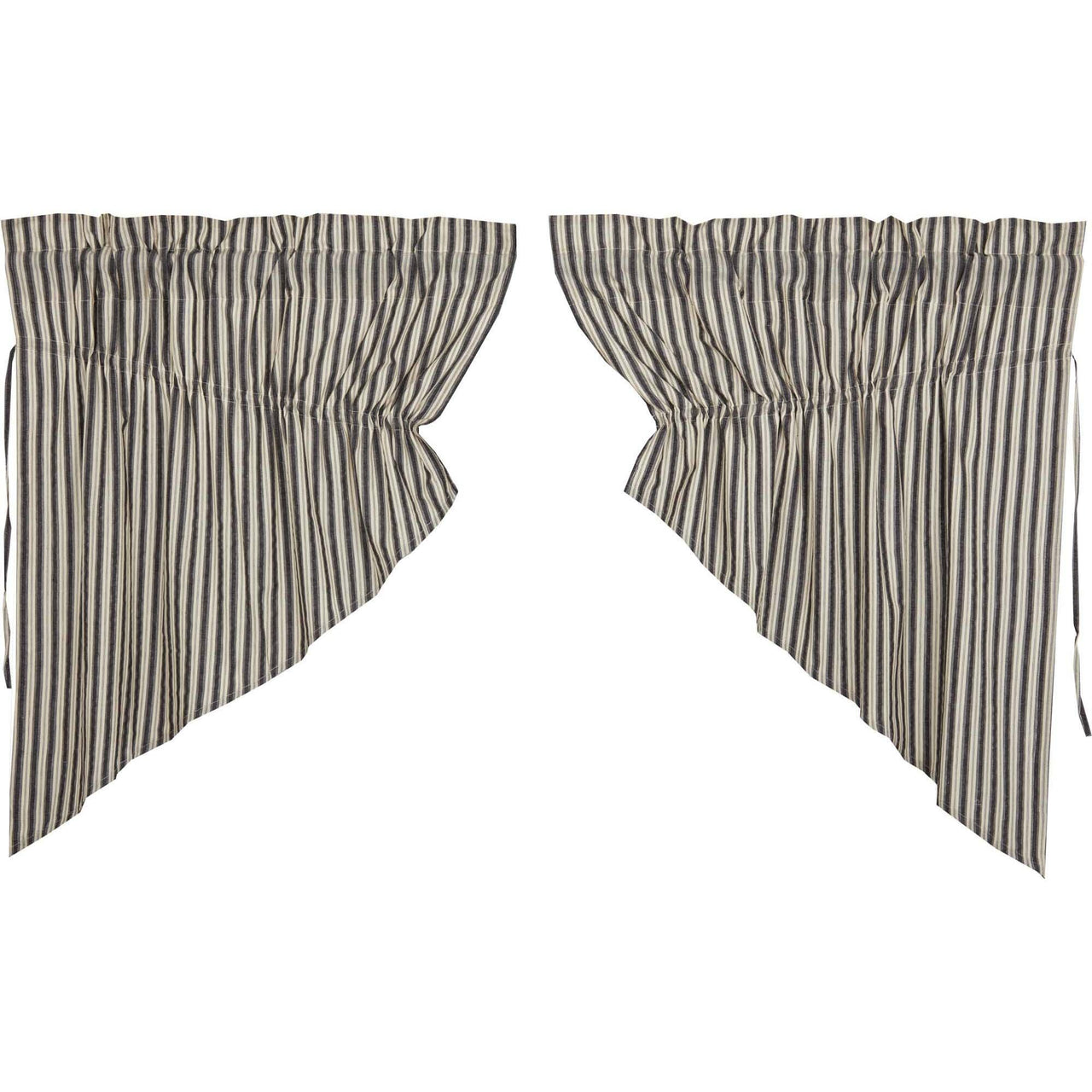 Ashmont Ticking Stripe Prairie Swag Set of 2 36x36x18 VHC Brands