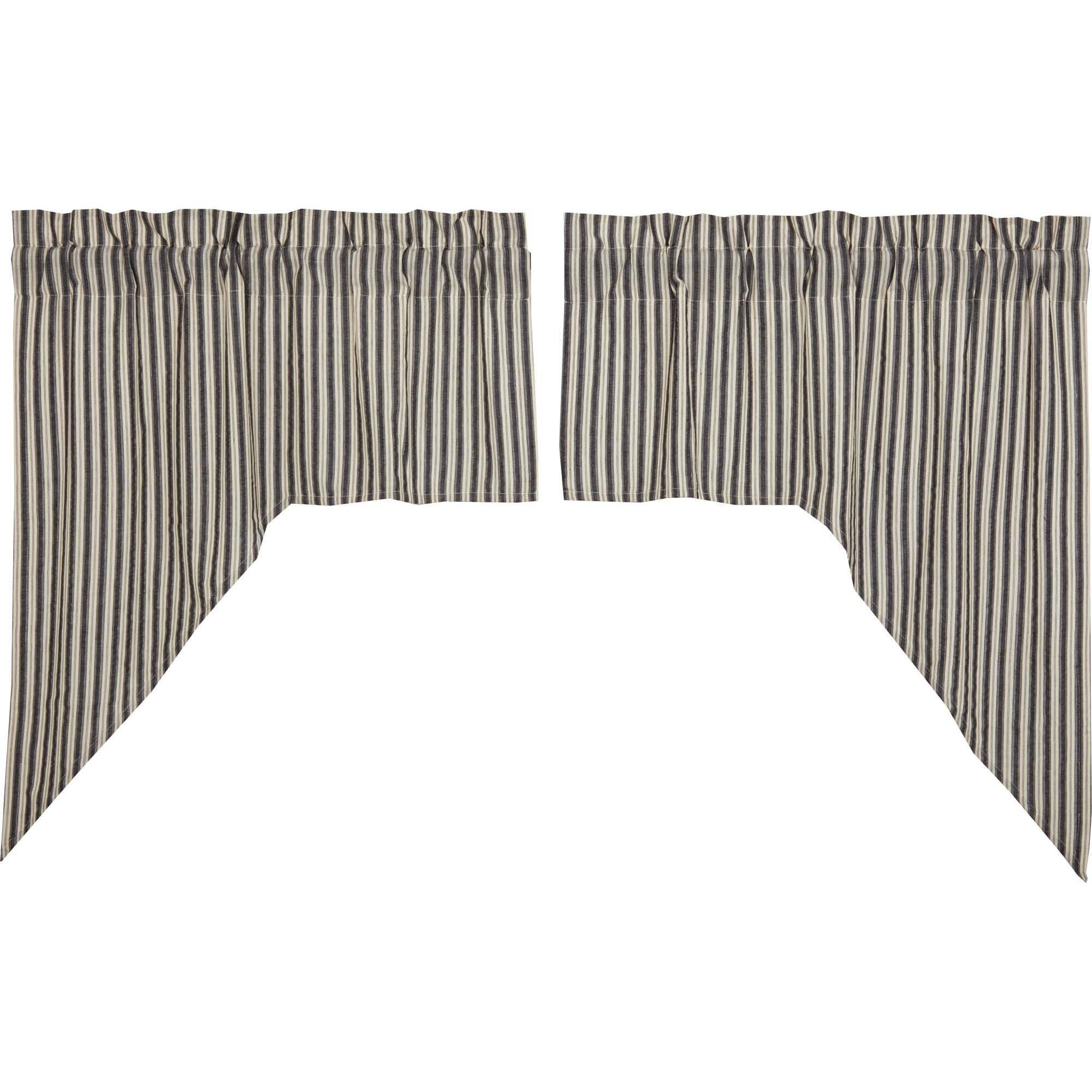 Ashmont Ticking Stripe Swag Set of 2 36x36x16 VHC Brands - The Fox Decor