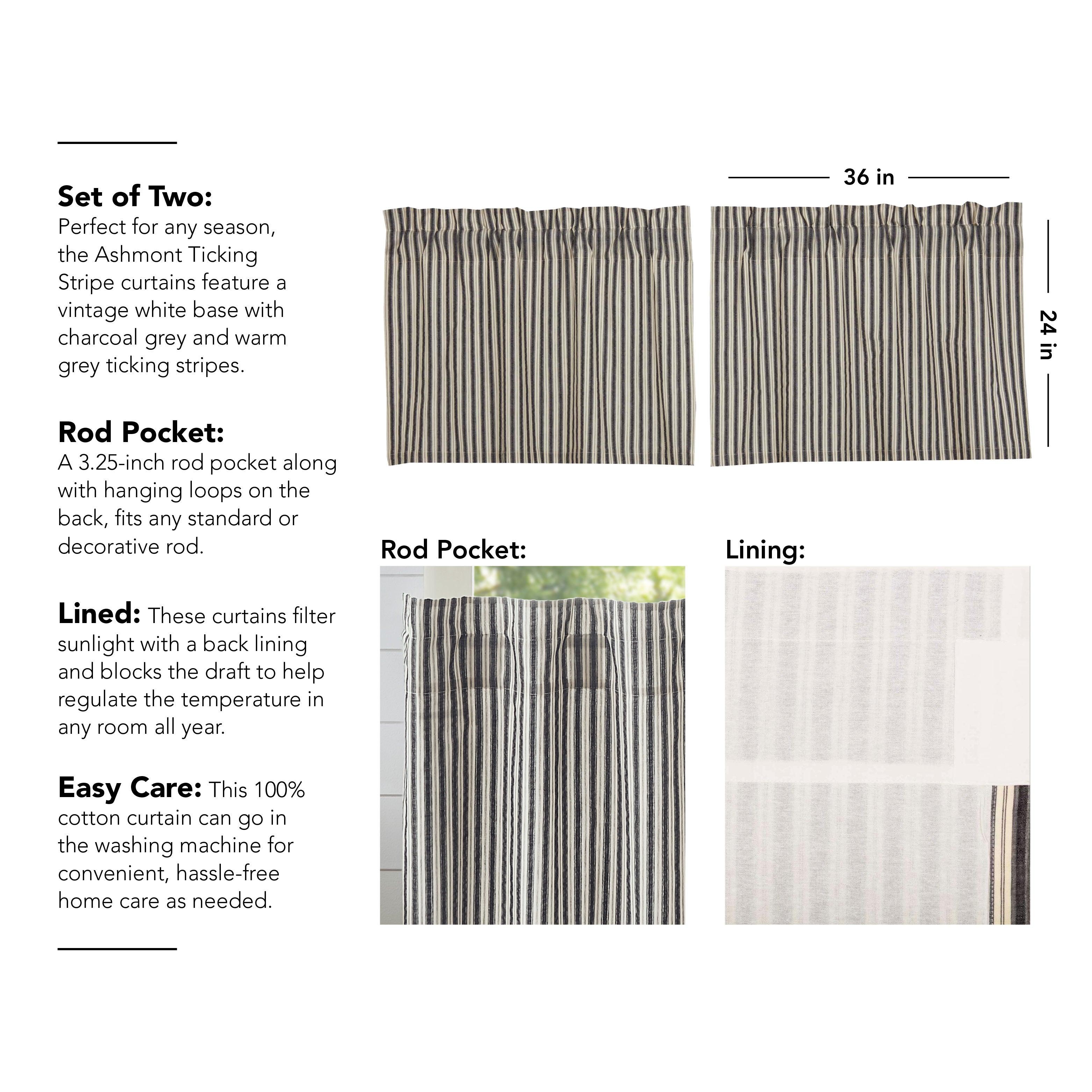 Ashmont Ticking Stripe Tier Set of 2 L24xW36 VHC Brands - The Fox Decor