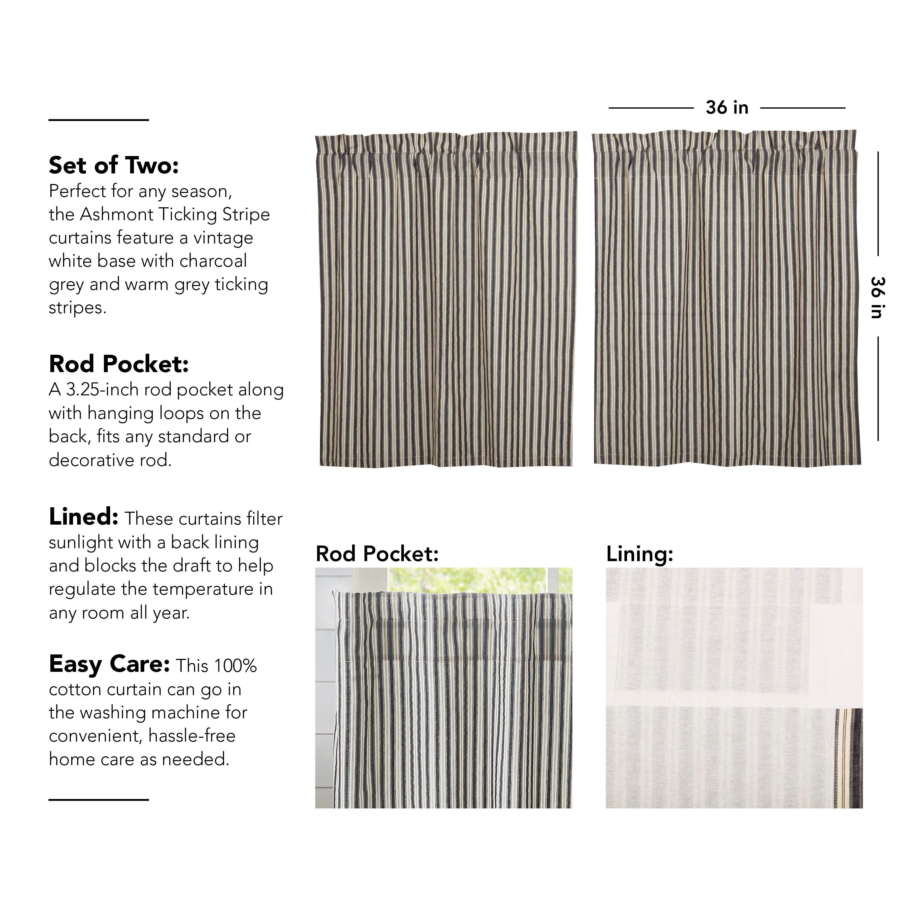 Ashmont Ticking Stripe Tier Set of 2 L36xW36 VHC Brands - The Fox Decor