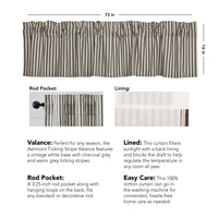 Ashmont Ticking Stripe Valance 16x72 VHC Brands - The Fox Decor