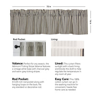 Thumbnail for Ashmont Ticking Stripe Valance 16x72 VHC Brands
