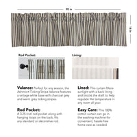 Thumbnail for Ashmont Ticking Stripe Valance 16x90 VHC Brands