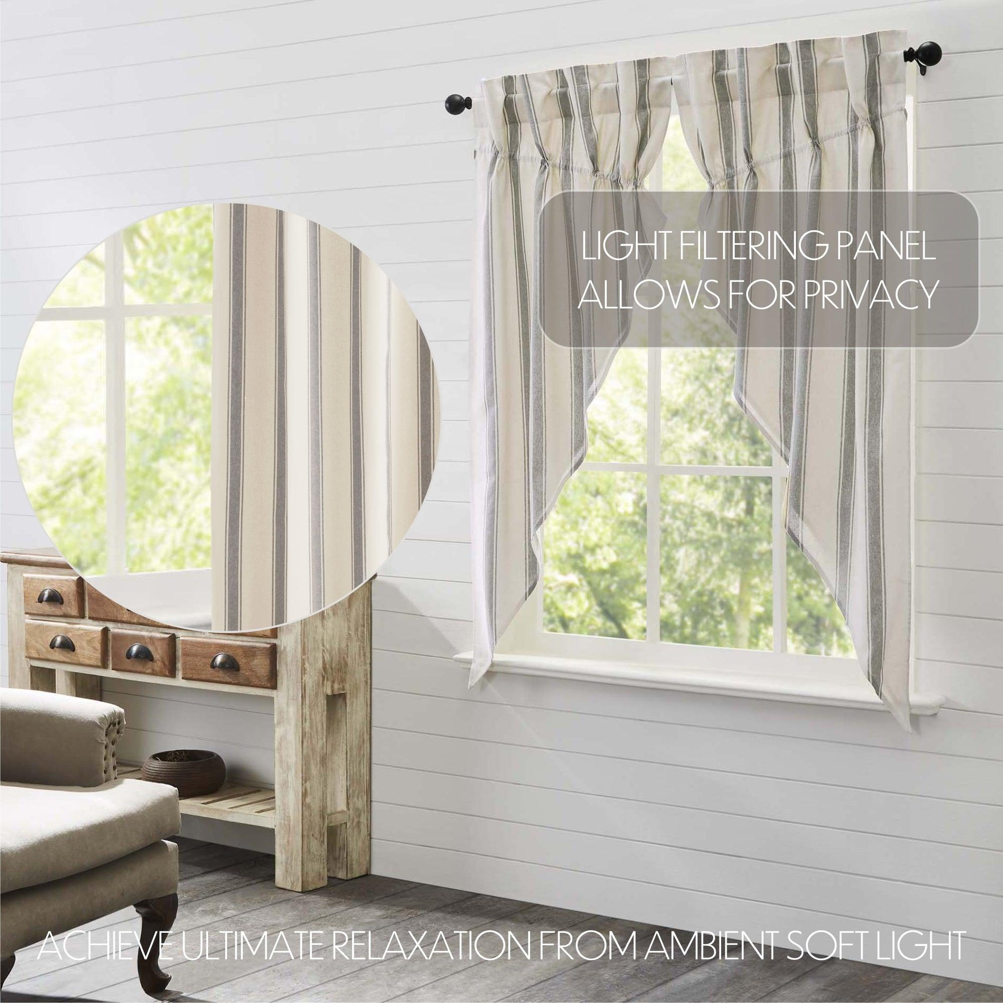 Grace Grain Sack Stripe Prairie Short Panel Set of 2 63x36x18 VHC Brands - The Fox Decor