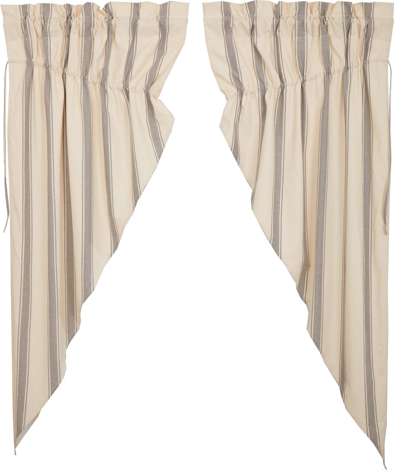 Grace Grain Sack Stripe Prairie Short Panel Set of 2 63x36x18 VHC Brands - The Fox Decor