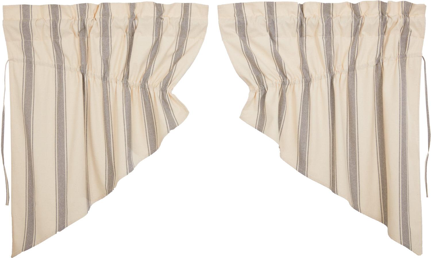 Grace Grain Sack Stripe Prairie Swag Set of 2 36x36x18 VHC Brands - The Fox Decor