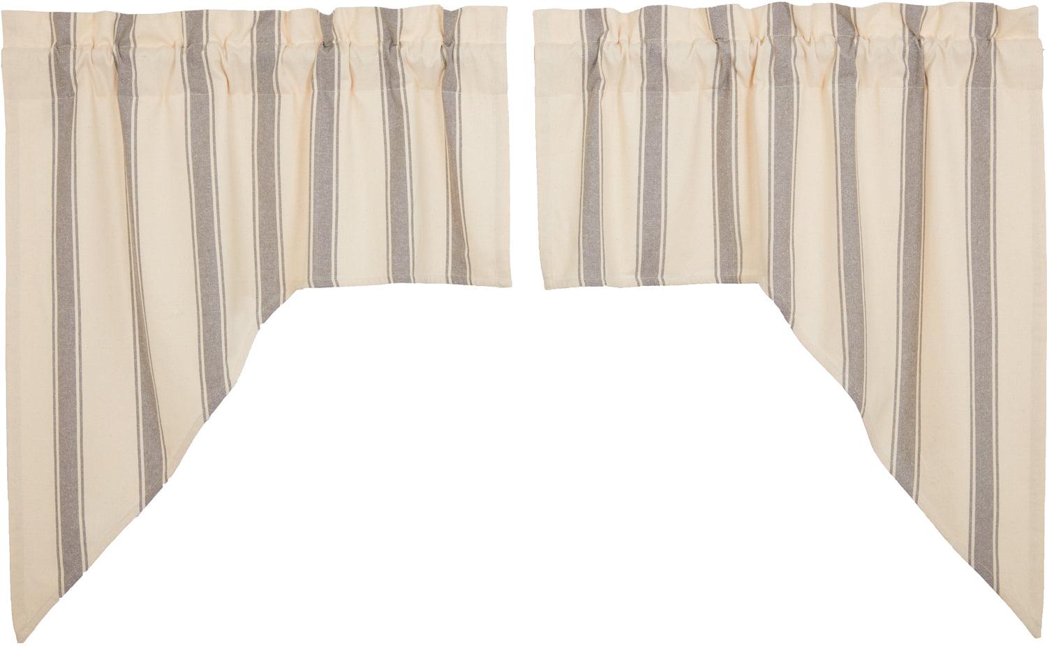 Grace Grain Sack Stripe Swag Set of 2 36x36x16 VHC Brands - The Fox Decor