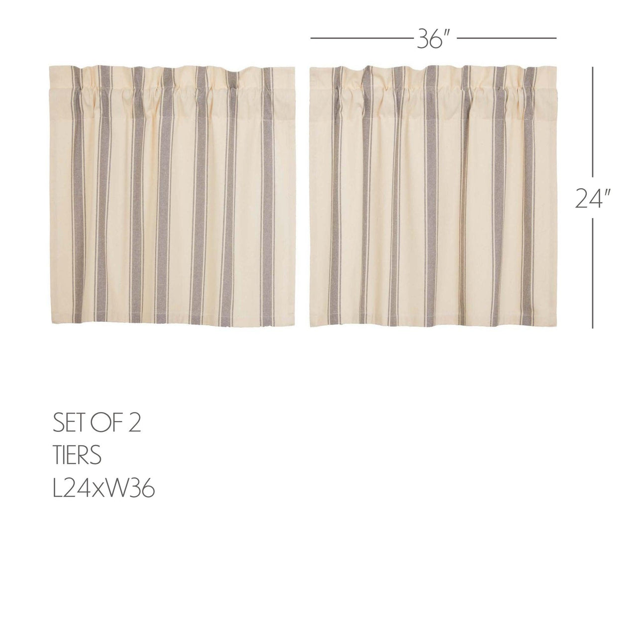 Grace Grain Sack Stripe Tier Set of 2 L24xW36 VHC Brands