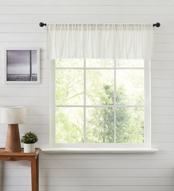 Tobacco Cloth Antique White Patchwork Valance 16x72 VHC Brands - The Fox Decor