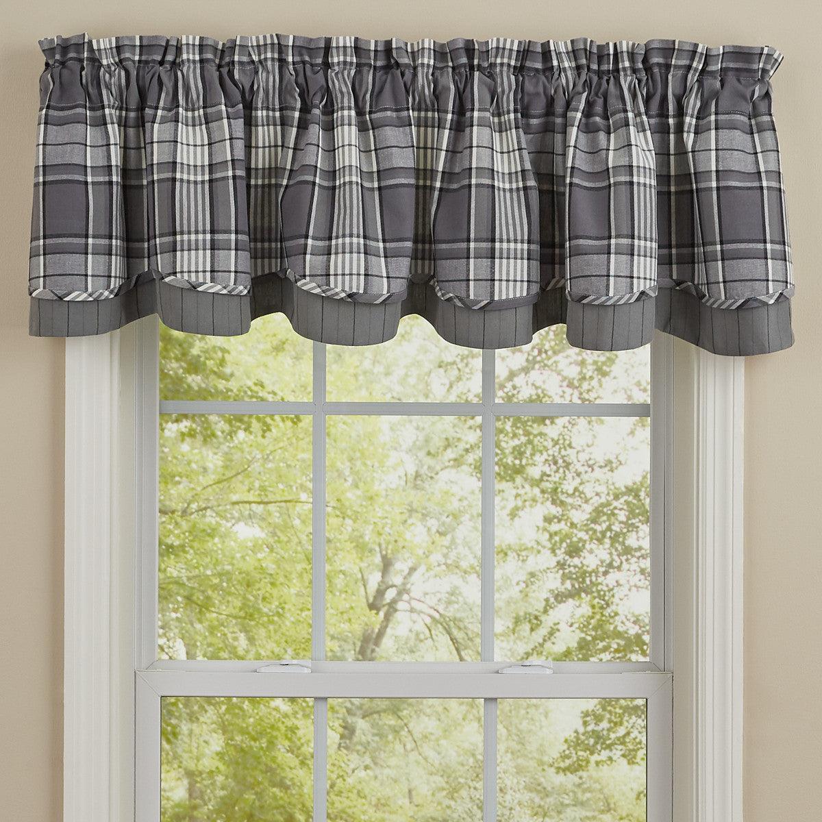 Gray Area Valance - Lined Layered Park Designs - The Fox Decor