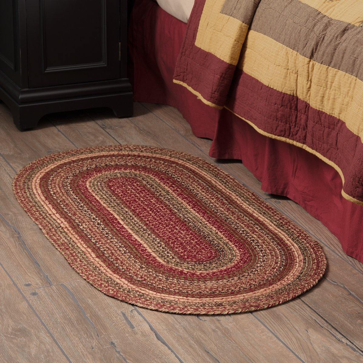 Cider Mill Jute Braided Rug Oval 27"x48" with Rug Pad VHC Brands - The Fox Decor