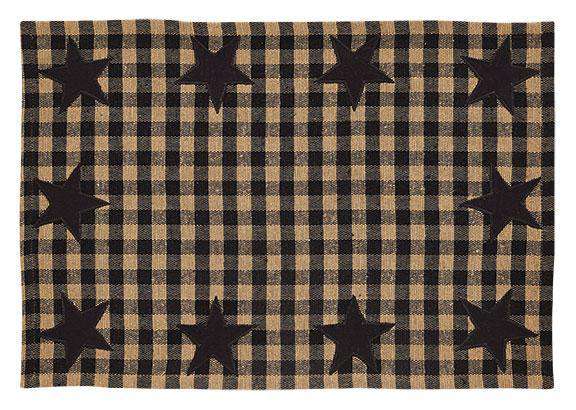 6/Set, Black Star Woven Placemats Tabletop CWI+ 