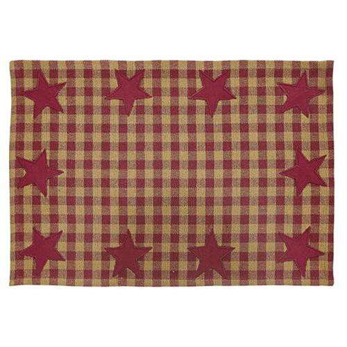 6/Set, Burgundy Star Placemats Tabletop CWI+ 