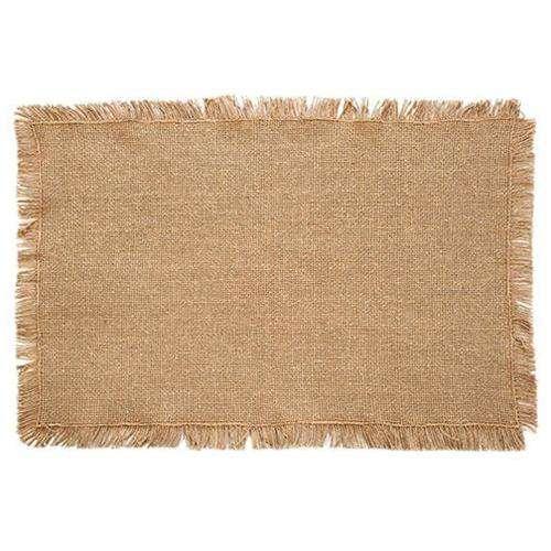 6/Set, Burlap Natural Fringed Placemats, 12x18 Tabletop CWI+ 