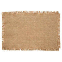 Thumbnail for 6/Set, Burlap Natural Fringed Placemats, 12x18 Tabletop CWI+ 