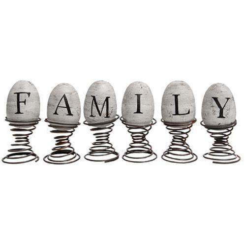 6/Set, Eggs on Springs, "Family" Easter CWI+ 